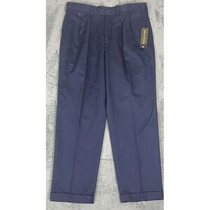 Savane Mens Pants Size 38 X 31 Navy Business‎ Casual Wrinkle Free Comfort NWT